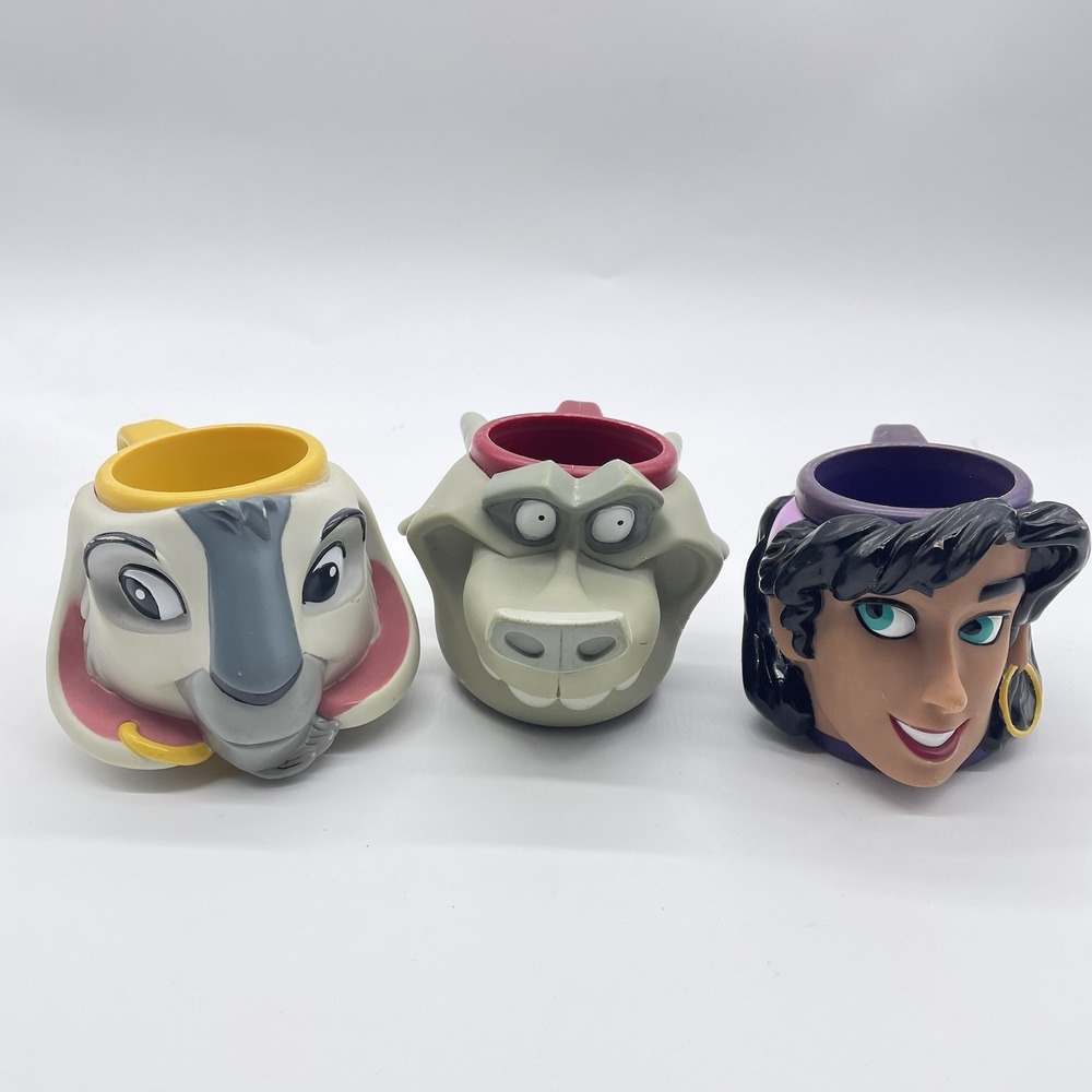 Vintage 90's Disney Hunchback‎ Djali Goat Gargoyle Esmeralda Applause Mugs
